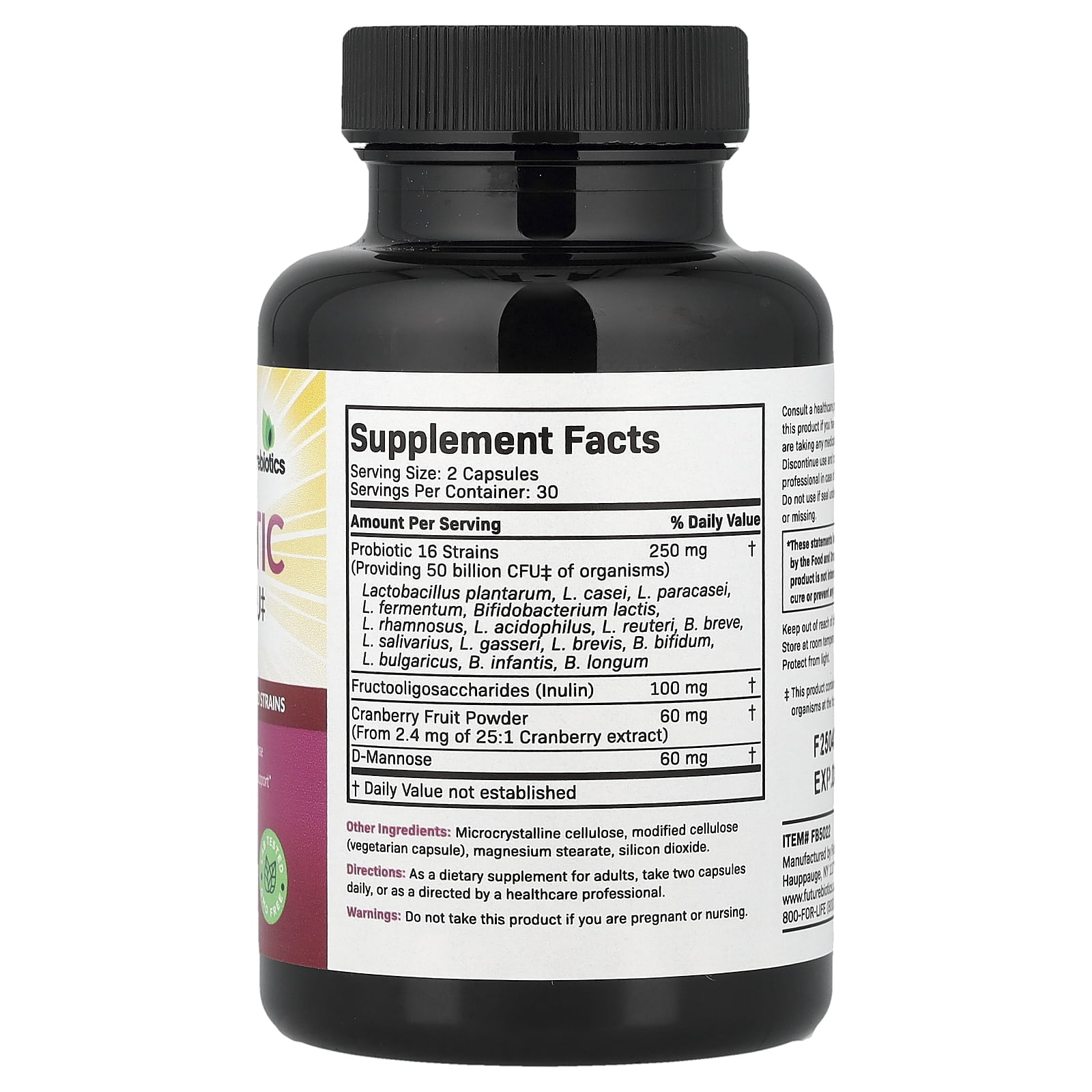 Futurebiotics Women's Probiotic Plus Prebiotic, 60 Vegetarian Capsules