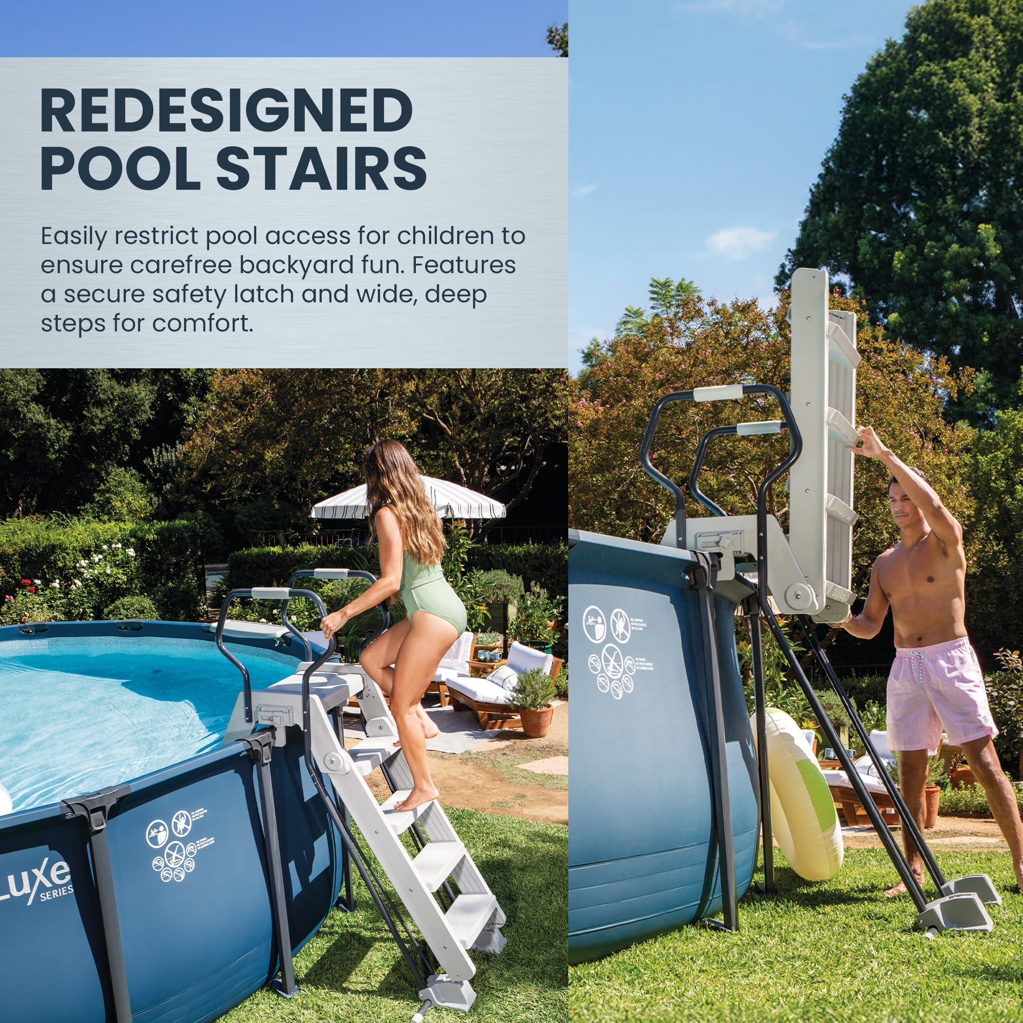 INTEX UltraLuxe 24ft x 52in Round Above Ground Pool Set, Sand Pump, & Saltwater System