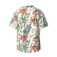 thumbnail image 7 of Kdxio Men's Hawaiian Shirt for Men Short Sleeve Shirt Lilies Flowers Summer Casual Holiday Beach Button Down T-Shirts, 7 of 7