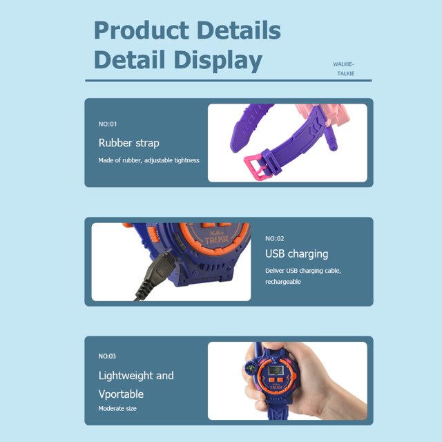 2 piezas LED 7 en 1 reloj brújula Walkie Talkies juguetes de comunicación inalámbrica Likrtyny Para estrenar