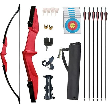 AME Archery Takedown Recurve Bow and Arrow Set Left/Rght Hand Longbow Kit Beginner Outdoor Hunting Shooting Practice 20lb 30lb 40lb