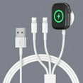 thumbnail image 3 of 3 in 1 Chargers Cable for Apple Watch Charger Fast Charging, for iWatch Series Ultra2/SE/10/9/8/7/6/5/4/3, Portable Phone Charger for iPhone 14/13/12/11/Pro/Max/XS/X/AirPods/ipad (White), 3 of 15