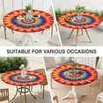 thumbnail image 7 of Colorful Tie Dye Concentric Circles Round Fitted Tablecloth with Elastic Edge,Dining Table Cover Waterproof,Outdoor Round Tablecloth for Camping,Dining,Indoor and Outdoor, 7 of 7