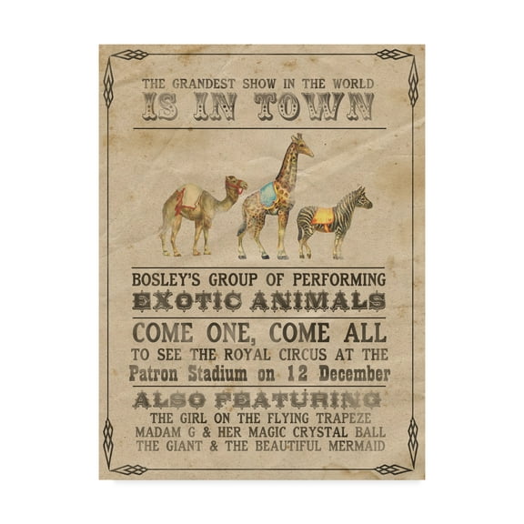 Trademark Fine Art 'Vintage Circus III' Canvas Art by Grace Popp