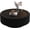 Black, variant on 31.5" Black Round Fluted Coffee Table with Hidden Storage, Drum Coffee Table with Tempered Glass Top, PU Leather Body, Baked Enamel Metal Base, Modern Minimalist Circle Tea Table