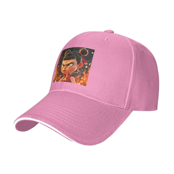 Baseball Caps Nezha - Magic Child（3) Printing Dad Hat Sport Hats for Men,Women Teen Graphic,Cool,Fashion,Trendy,Casual} Adjustable for Snapbacks Pink One Size