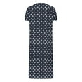 thumbnail image 5 of SMihono Women's Zipper Robe Short Sleeve Polka Dot Housecoats Full Length House Dress Loungewear Long Nightgown with Pockets Navy L, 5 of 7