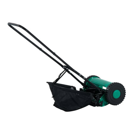 12 Inch 5 Blade Push Lawn Mower with Grass Catcher – (Best Push Mower For The Money)