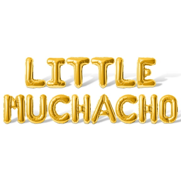 Letter Balloons - LITTLE MUCHACHO 16" Inch Alphabet Letters Foil Mylar Balloon Baby Shower Party Banner (Gold)