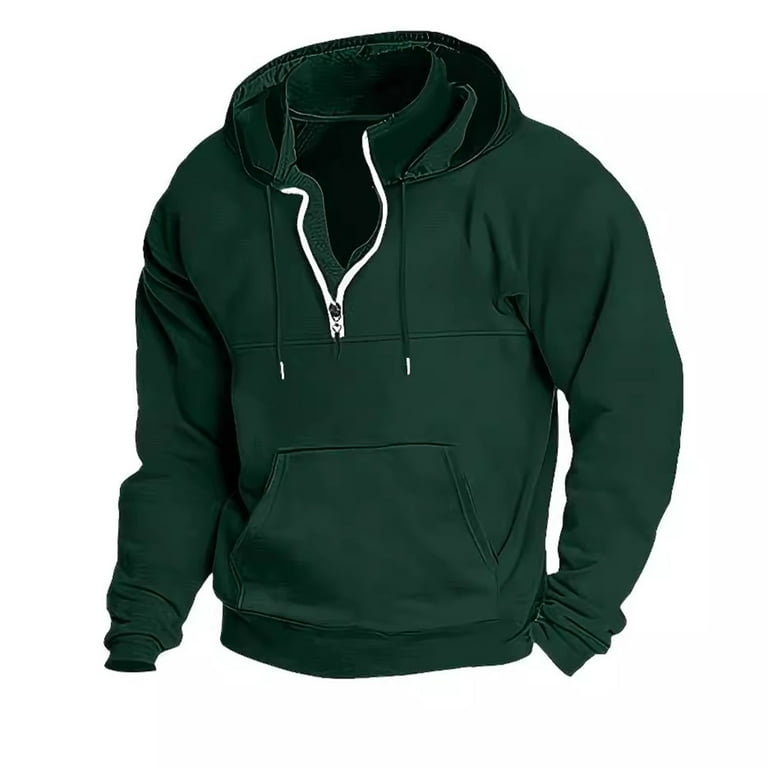 Ovticza Mens 1/4 Zip Sweatshirts Pullover Hoodies Stand
