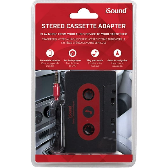 ISound Adaptateur de Cassette Stéréo de Voiture - Lit la Musique de Votre Appareil Audio à Votre Lecteur de Cassette Stéréo de Voiture