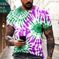 thumbnail image 2 of oqasdz Mens T Shirts Summer Casual Fashion Father's Day Printed Hooded Short Sleeved Tee Top, 2 of 4