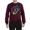 thumbnail image 2 of Wild Bobby, Colorful Sneakers Chucks Streetwear Unisex Crewneck Graphic Sweatshirt, Maroon, Small, 2 of 3