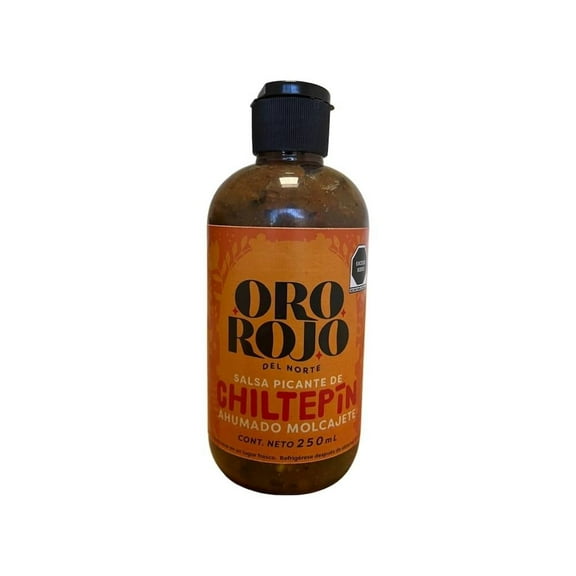 Salsa de chiltepín Oro Rojo ahumado molcajete 250 ml