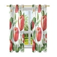 thumbnail image 7 of Yayeee Window Curtains Light Filtering 63"x52" Grommet Panel Pair Home Living Room Decor, Apple Pattern, 7 of 7
