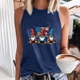 thumbnail image 2 of Staron Women Graphic Print Tank Tops Sleeveless Round Neck Casual Loose Beach Holiday Summer Tops, Navy L, 2 of 4