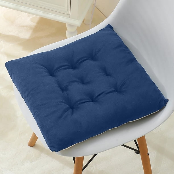Cojín de Asiento Acolchado para Silla de Oficina o Residencia | Almohadón de Asiento de Ante Grueso con Correa Antideslizante, Soporte Ergonómico para Glúteos, Funda Lavable, Cojín Cuadrado para