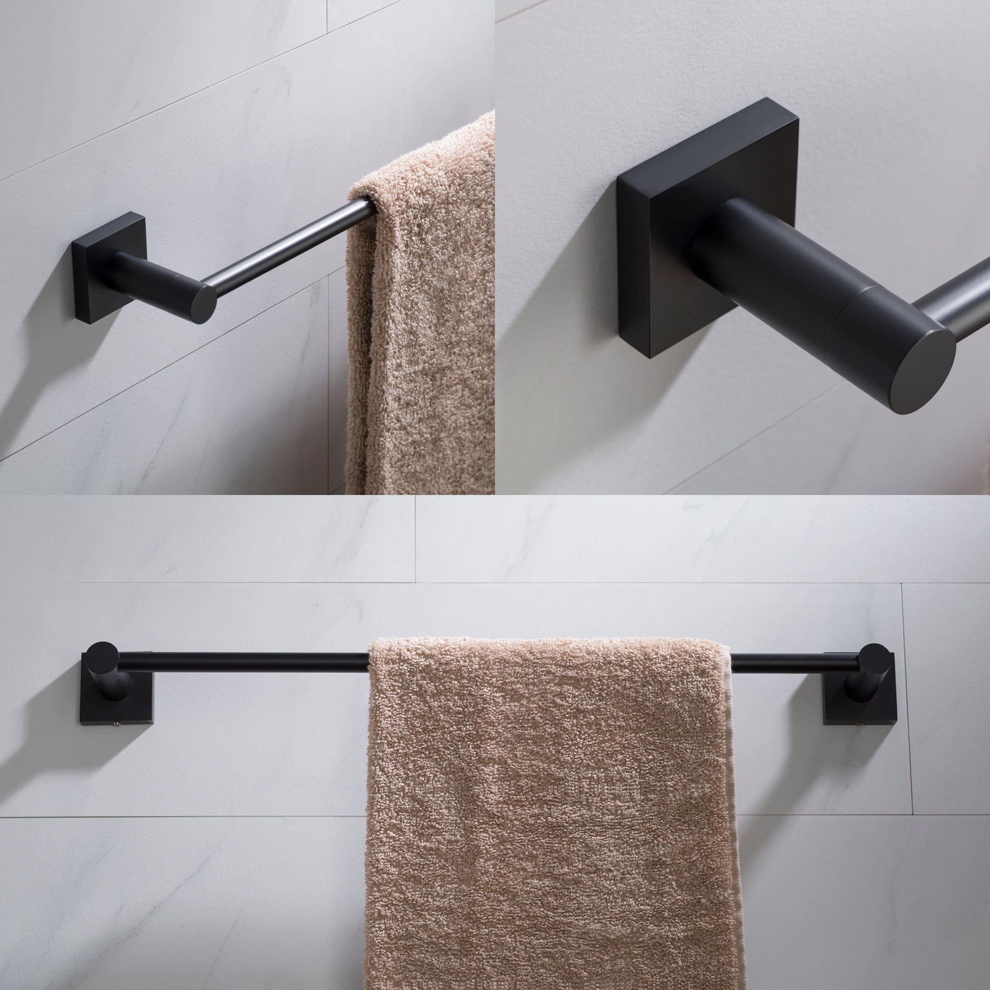 Kraus Bathroom 2.81" Towel Bars, Matte Black, 1.75"H