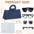 thumbnail image 2 of Bolsa de gafas con asa, estuche de cuero para gafas de sol con paño de limpieza, adecuado para hombres y mujeres (Azul), 2 of 7