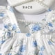 thumbnail image 4 of Vestido NUBEEHOHO azul con estampado floral con mangas escalonadas de 5 a 6 años, 4 of 6