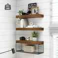 thumbnail image 4 of Bathroom Shelves Over Toilet - Wall Mounted Floating Shelves Toilet Paper Storage Small Farmhouse Decor Shelf 16 inch Set of 3, Rustic Brown (019-BN3), 4 of 9
