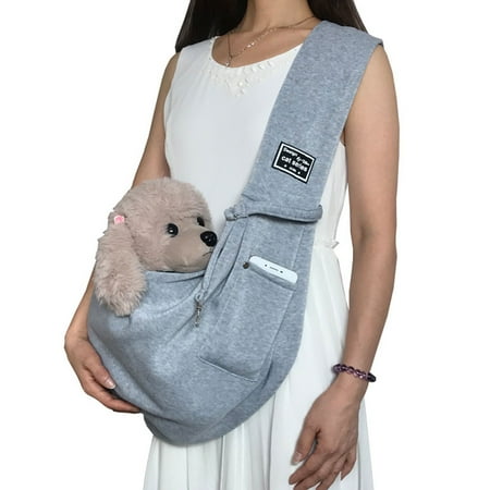 Dog And Cat Sling Carrier  Hands Free Reversible Pet Papoose Bag - Soft Pouch And Tote Design  Suitable For Puppy  Small Dogs - gray