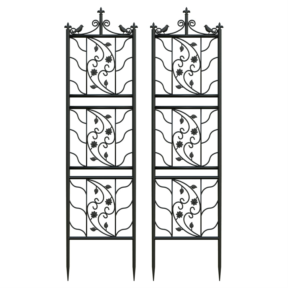 Wisfor 2Pack Thicken Iron Garden Trellis Climbing Plants Trellis Fence Outdoor Garden Backyard Decoration, 67.7x19.7inch