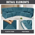 thumbnail image 2 of CJC 5 Seat Velvet Recliner Sofa Covers, 7-Piece Corner Sofa Covers, L-Shaped Sectional Couch Slipcovers, Peacock Blue, 2 of 9