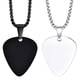 thumbnail image 1 of 2 piezas de collar con colgante de púa de guitarra de acero inoxidable, cadena de regalo para mujeres y hombres., 1 of 6