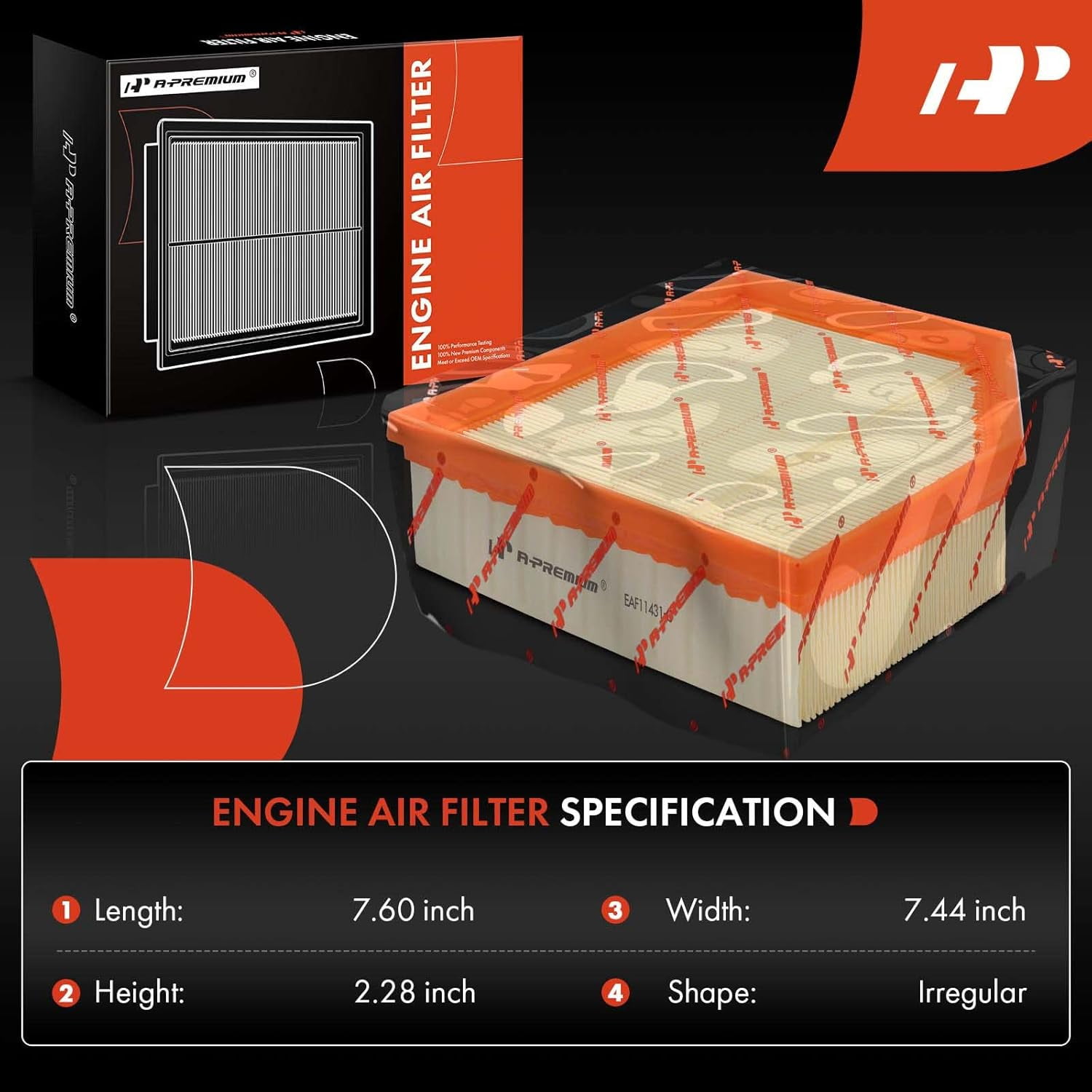 A-Premium 2-PC Engine Air Filter Compatible with Dodge Dart 2013 2014 2015 2016, 1.4L 2.0L 2.4L, Flexible Panel, Replace# 4627127AB