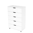 thumbnail image 4 of 5 Drawer Dresser, 30" Mobile Storage Cabinet with Drawers, Wheels, Modern Room Orgnizer Cart, Wood Freestanding Storage Chest for Bedroom, Home Office, 4 of 9