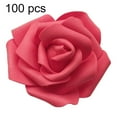 thumbnail image 2 of Hadanceo 25/50/100Pcs Artificial PE Foam Rose Flowers Head DIY Wedding Home Room Decor Red, 2 of 8