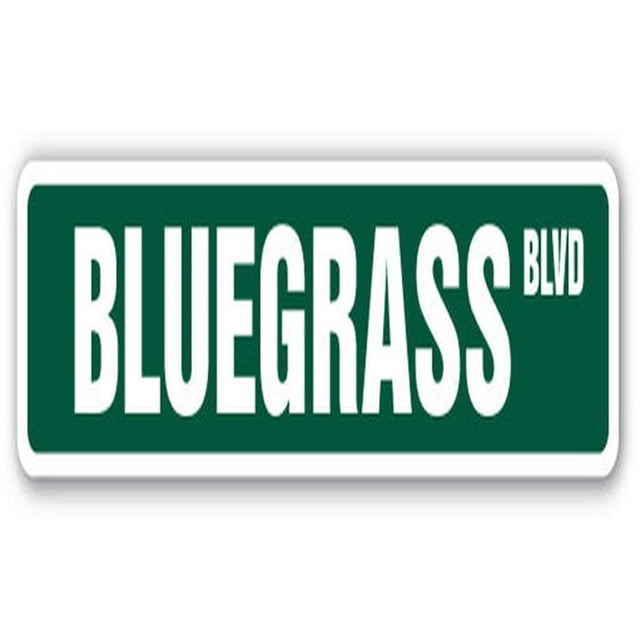 SignMission A-24-SS-Bluegrass 24 in. Bluegrass Aluminum Street Sign - Music Lover Musician Band Banjo
