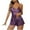 Purple, variant on Dagugfen Womens Pajama Sets 2 Piece Low Cut Camisole Tank Tops and Drawstring Shorts Satin Comfy Sleepwear