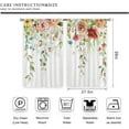 thumbnail image 5 of Watercolor Floral Kitchen Curtains 27.5Wx36H Inch Rod Pocket Colorful Wild Flower Cafe Curtains Rustic Leaves Plants Spring Botanical Farmhouse Wooden Bathroom Window Curtain Fabric 2 Panels, 5 of 5