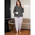 thumbnail image 2 of SHOWMALL Plus Size Pajamas for Women Long Sleeve Sleepwear Soft Loungewear 2 Piece Pjs Set with Pockets Ditsy Floral 3X, 2 of 7