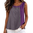 thumbnail image 2 of NTACZA Womens Tank Tops Summer Cotton Round Neck Casual Button Color Blocks Sleeveless Summer Tops, 2 of 5