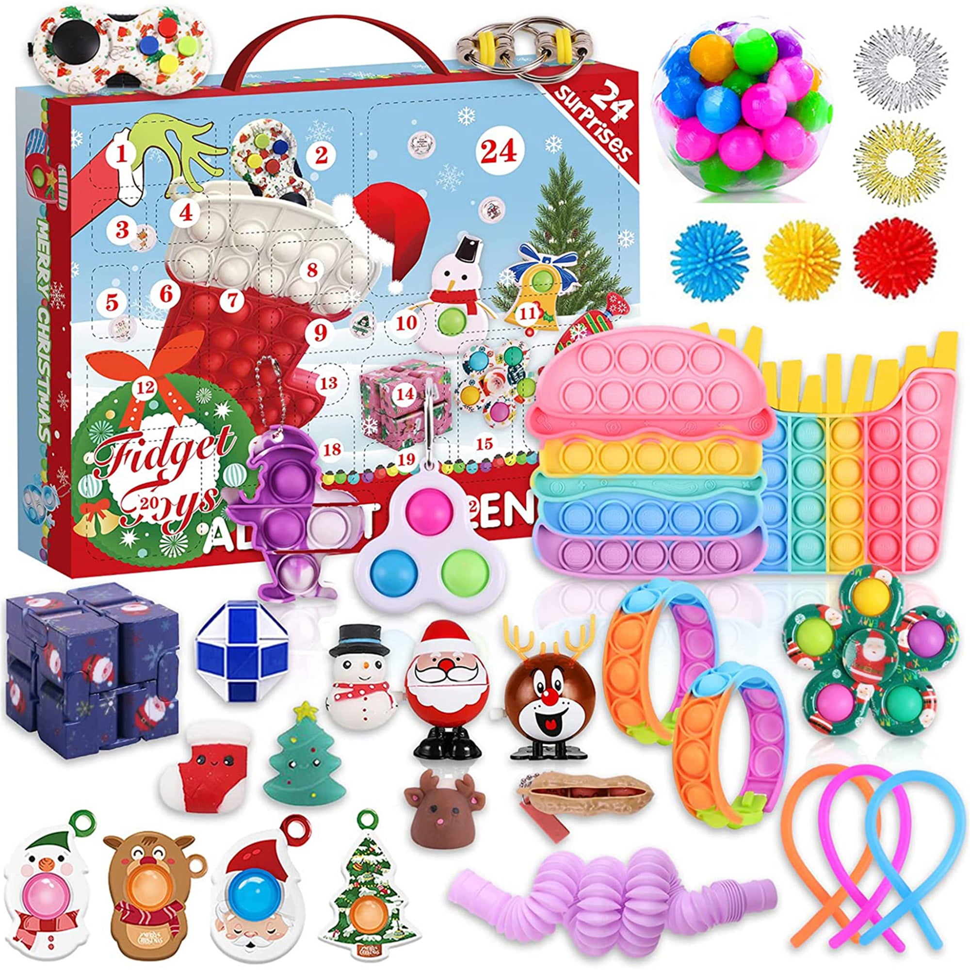 Goocheer Fidget Advent Calendar Toy Set Countdown Calendar Push Bubble  Goocheer Fidget Advent Calendar Toy Set Countdown Calendar Push Bubble