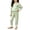 Green, variant on Girls Ribbed 2 Piece Outfit Long Sleeve Crew Neck Top Elastic Waist Pants Kids Cotton Thermal Lined Set Fall Winter Warm Clothes