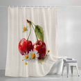 thumbnail image 4 of Shower Curtains for Bathroom-36"x72",Watercolor Cherry Waterproof Bath Curtain Grommet Shower Curtain Set with Hooks, 4 of 9