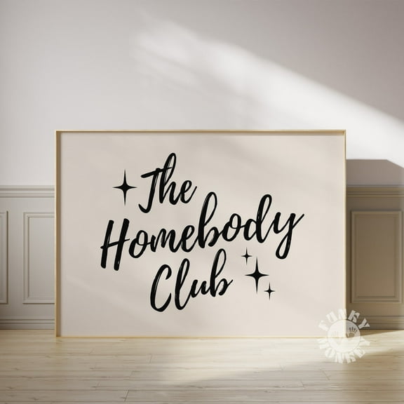 Miluva The Homebody Club Print, Horizontal Wall Art, Quote Print, Retro Poster, Trendy Wall Art, Gallery Wall Print, Apartment Aesthetic Wall Art Decor For Home Office, 8x12 UNFRAMED