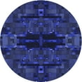 thumbnail image 1 of Ahgly Company Tapis d'Intérieur Ronds Transitionnels Bleus Lavables à la Machine, 7 Pieds Rond, 1 of 7
