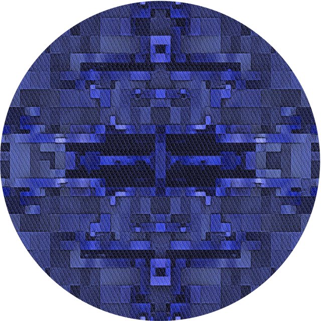 Ahgly Company Tapis d'Intérieur Ronds Transitionnels Bleus Lavables à la Machine, 4 Pieds Rond