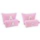thumbnail image 1 of 2 bolsas de chenilla con letras a rayas, maquillaje lindo cosmético para mujeres (rosa A) piezas, 1 of 3
