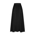 thumbnail image 4 of Fjofpr Womens Dresses Plus Size Women's Printed Elastic Waistband Pleated Pocket Skirt With Mid Calf Skirt Black S, 4 of 5