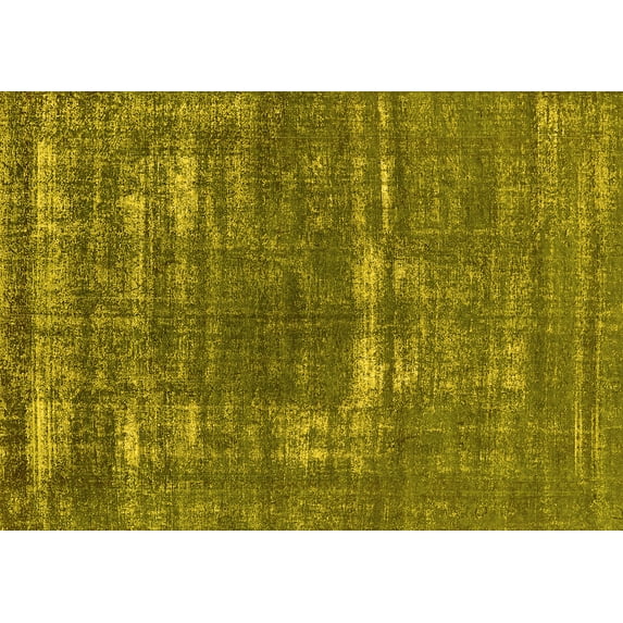 Ahgly Company Machine Washable Indoor Rectangle Oriental Yellow Industrial Area Rugs, 4' x 6'