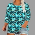 thumbnail image 3 of JTZGDY Plus Size Womens 3/4 Sleeve Tops Vintage Floral Printed Summer Graphic T-Shirts Loose Oversized Crewneck Tunic Blouse Fashion 2025 Outfit Clothes Green XL, 3 of 6