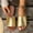 Gold, variant on Fnooota Sandals for Women 2025, Holiday Fashion Slip On Open Toe Summer Shoes Sandals Black Size 7