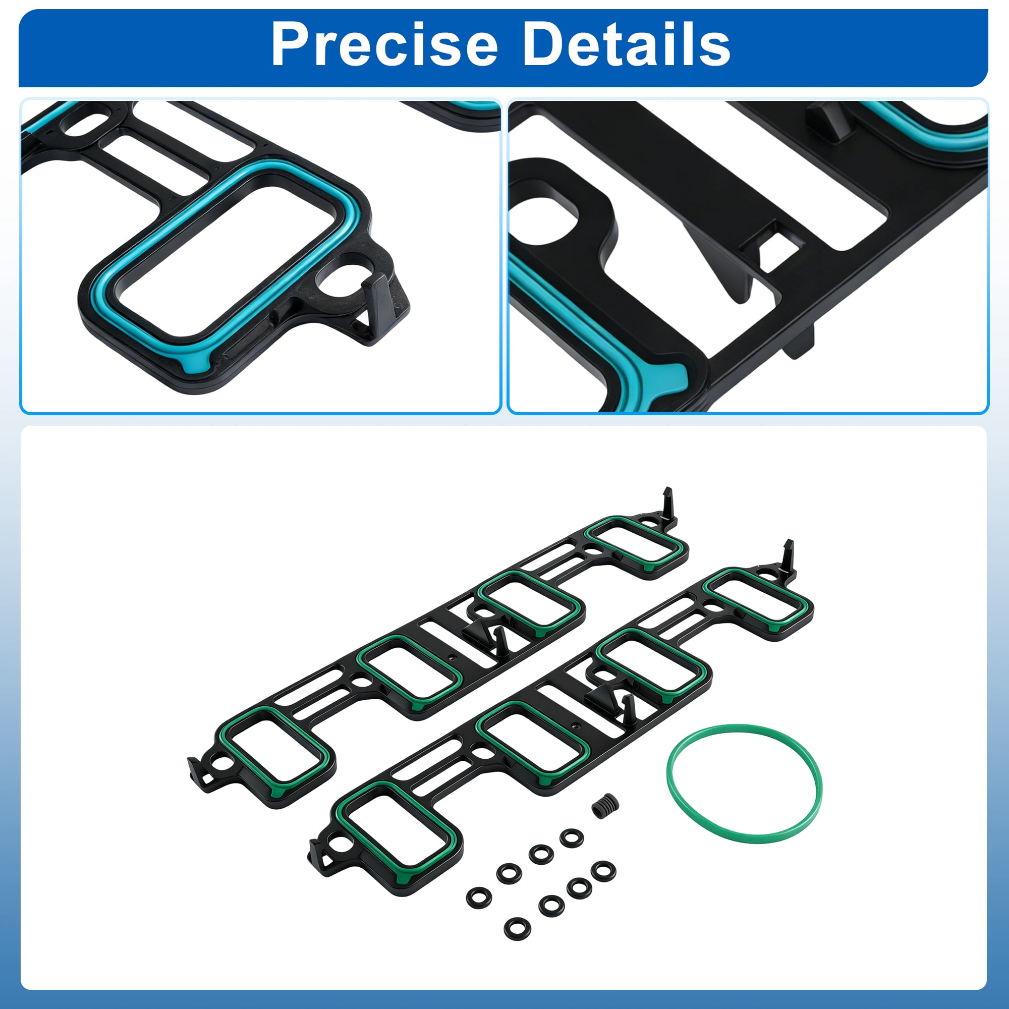 MS97126/MS25702VR/MS19598 Upper Intake Manifold Plenum Gasket for Chevy Silverado for GMC Sierra 1500 2500 3500 HD 6.0L 2007-2013 for Cadillac Escalade 6.2L 2007-2014