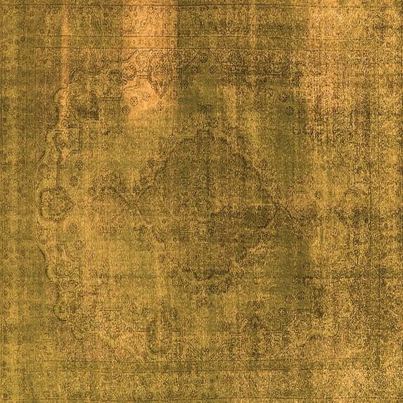 Ahgly Company Indoor Square Oriental Orange Industrial Area Rugs, 5' Square
